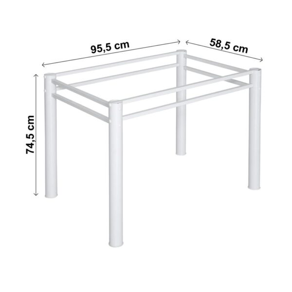 Conjunto de Mesa Com 4 Cadeiras Para Cozinha Tampo Retangular e Granito  1,20m Branco Sofia Ciplafe